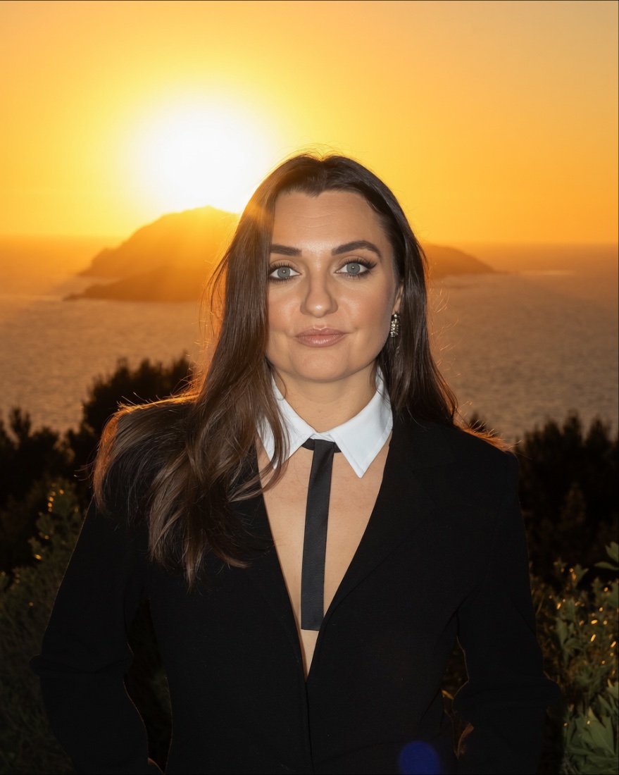 Julia Skiba, vocalist, photographed at sunset