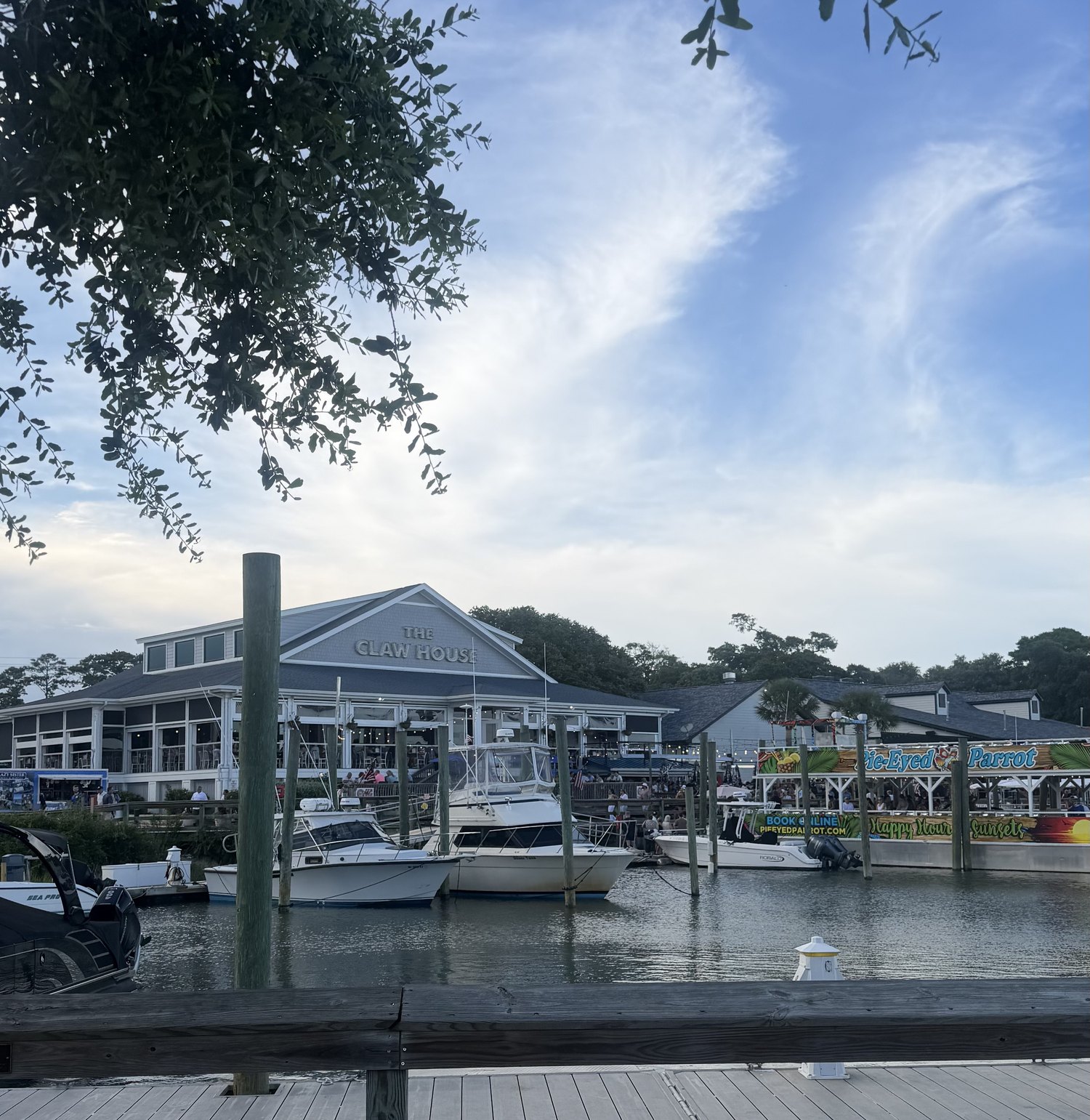 The Murrells Inlet MarshWalk at dusk